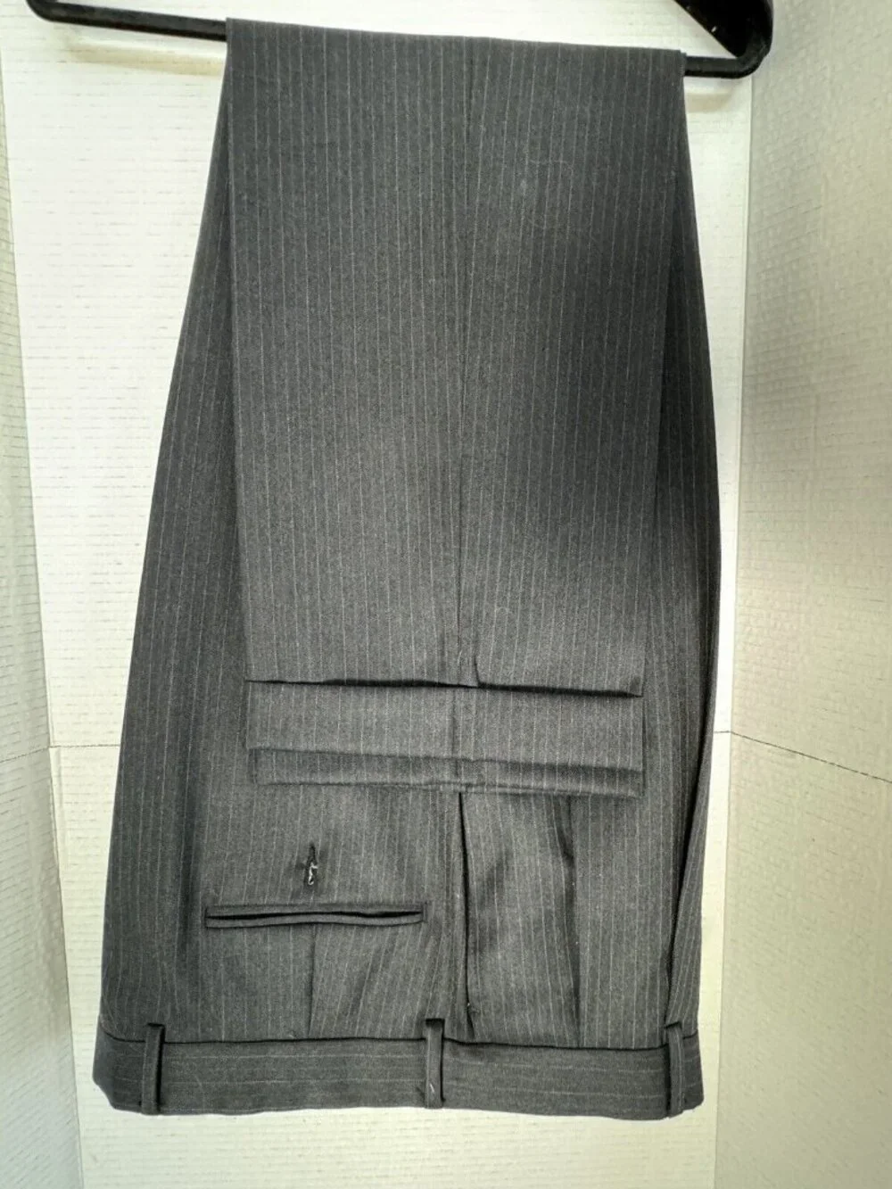Tommy Hilfiger Mens Gray Pinstripe Wool Suit 43L W37 Colombia Business Office - Picture 2 of 11